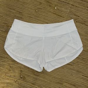 lulu lemon speed up shorts white size 6